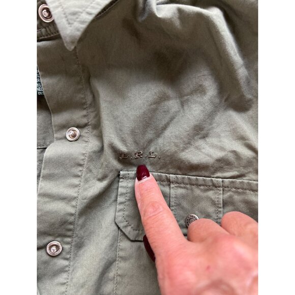 Ralph Lauren Woman P/S Safari Shirt 100% Cotton Button Down Beige Khaki Pockets - Picture 3 of 9
